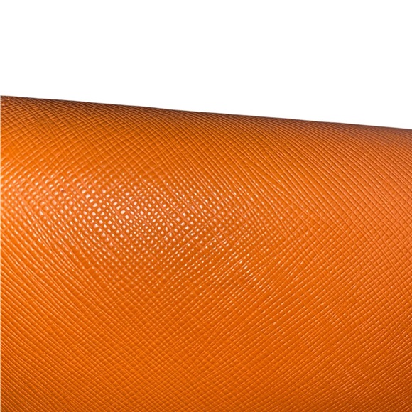 Tory Burch New Orange Grain Gold Logo Eyewear Sunglass Case Holder old money - Picture 8 of 11